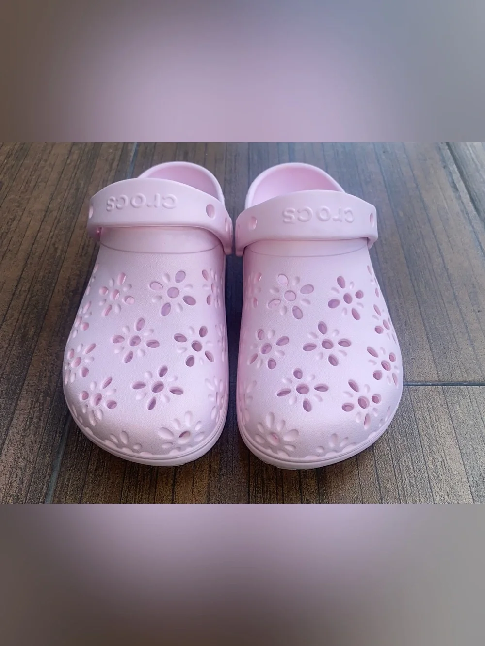 CROCS Kids Pink Floral Clogs